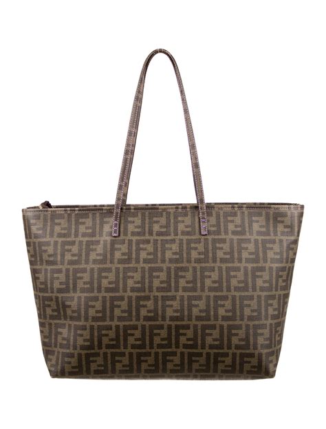 fendi roll bag tote|Fendi zucca roll tote.